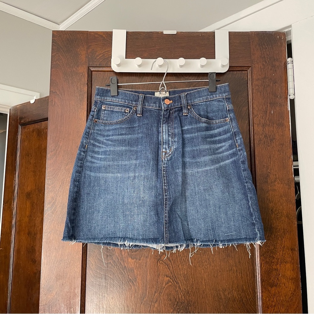 J.Crew Mini Jean Skirt, Raw Hem